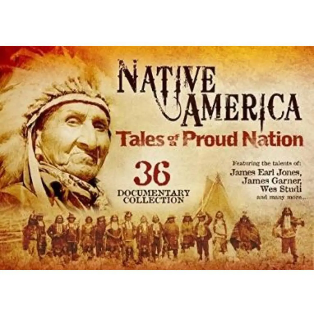A vintage-style poster celebrating Native American heritage and history.