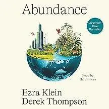 Cover of 'Abundance' by Ezra Klein and Derek Thompson with a half-globe illustration.