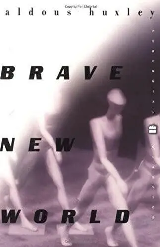 Abstract image with distorted figures and text 'BRAVE NEW'.